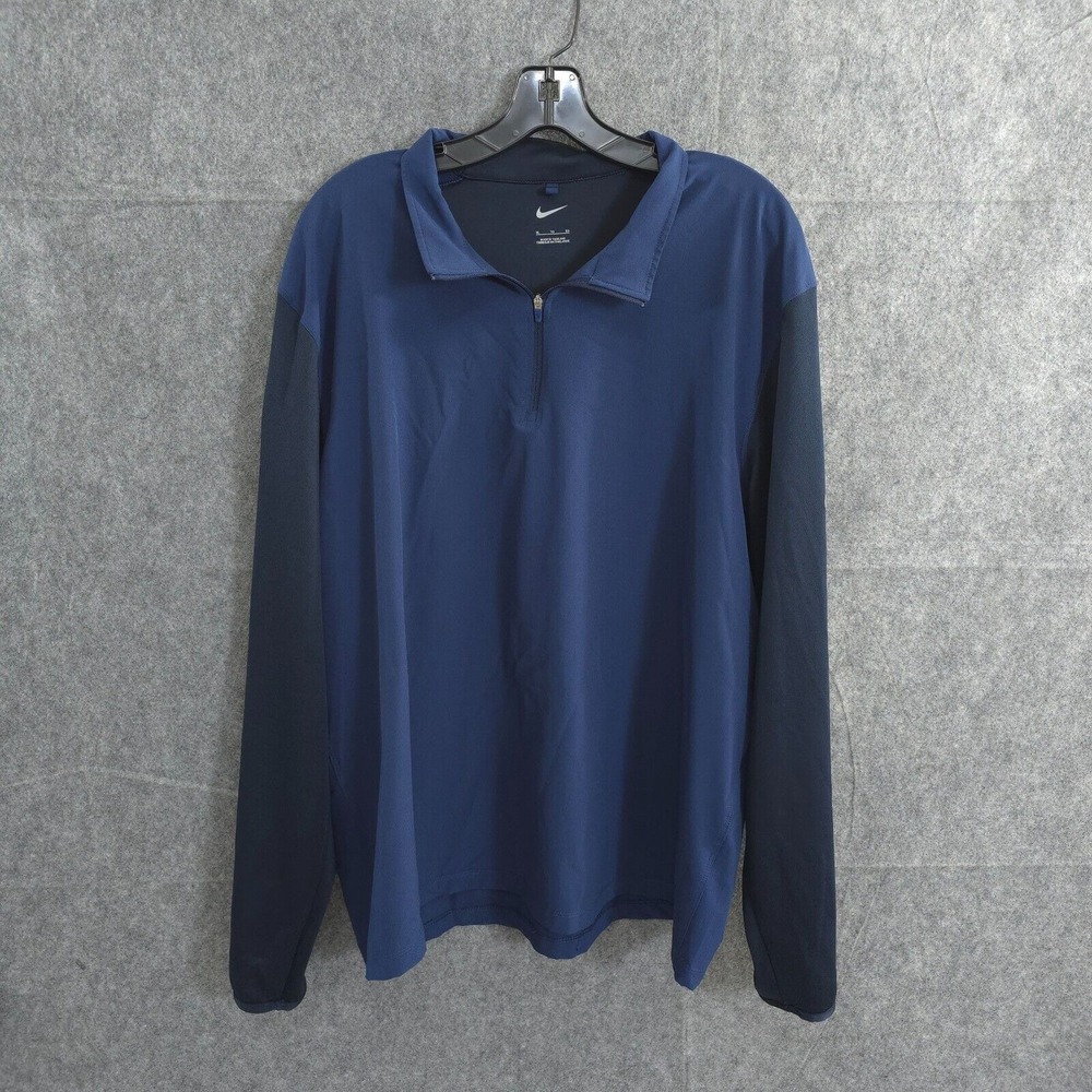 Nike Golf 1/4 Zip Mens XL Blue Performance Running Sweatshirt Lightweight Jacket